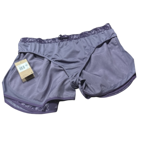 Nike Dri-Fit Women’s Tempo Shorts Purple Leaf Print XS Lined - Picture 6 of 7